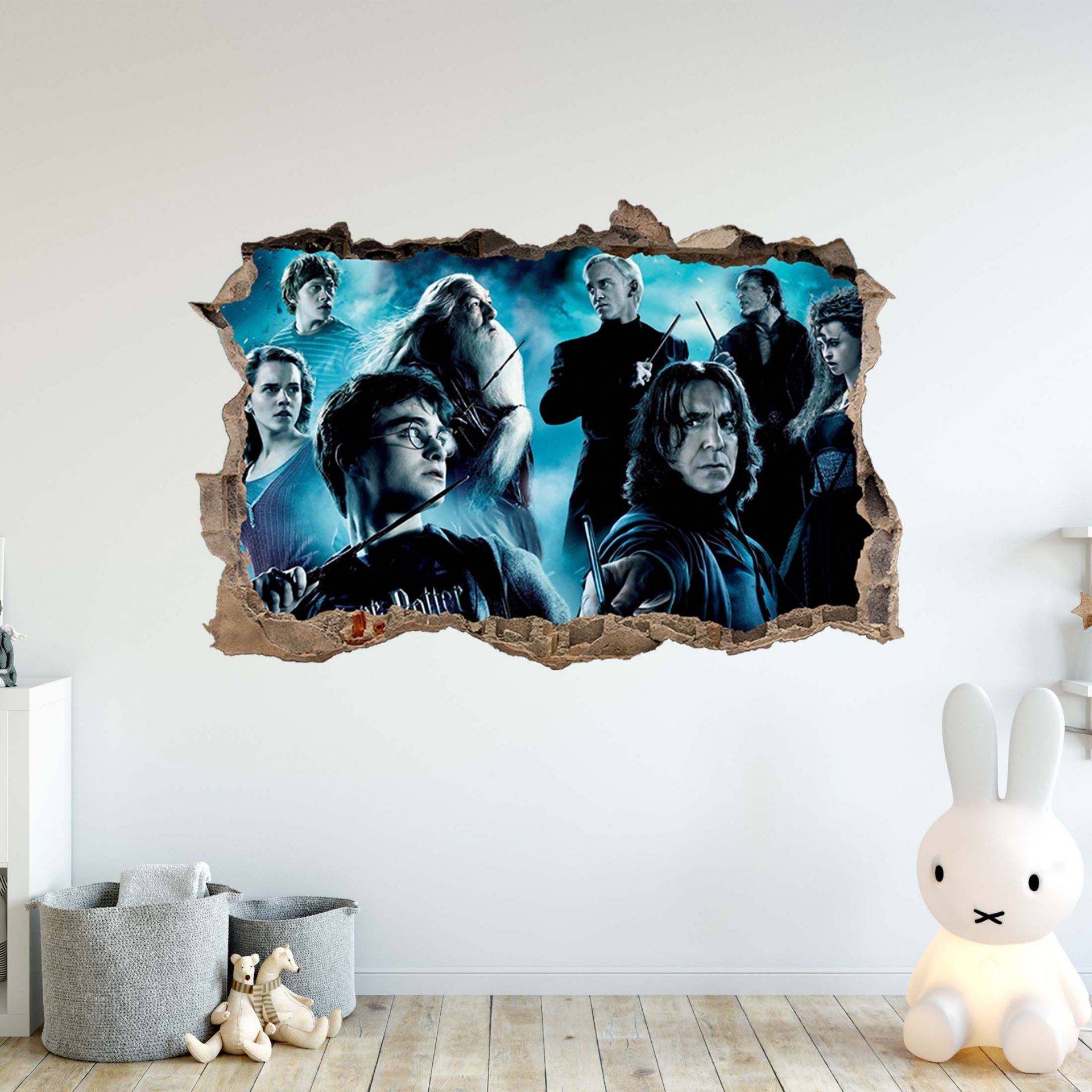 Harry Potter Characters 3D Window Effect- Wall Sticker - Blue Side