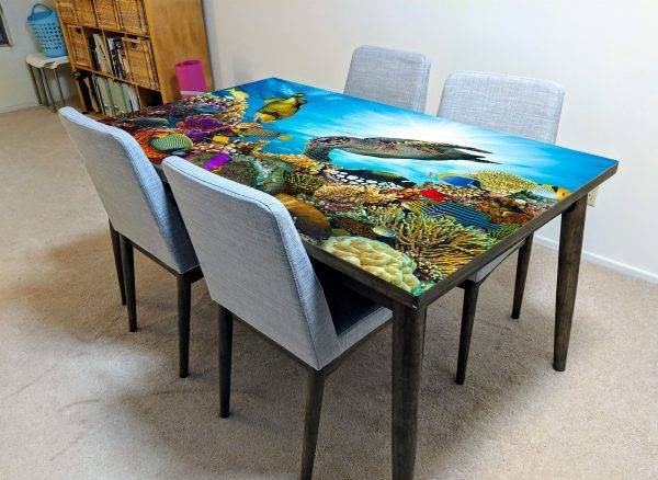 Ocean Turtle Fish Laminated Vinyl Cover Self-Adhesive for Desk and Tables