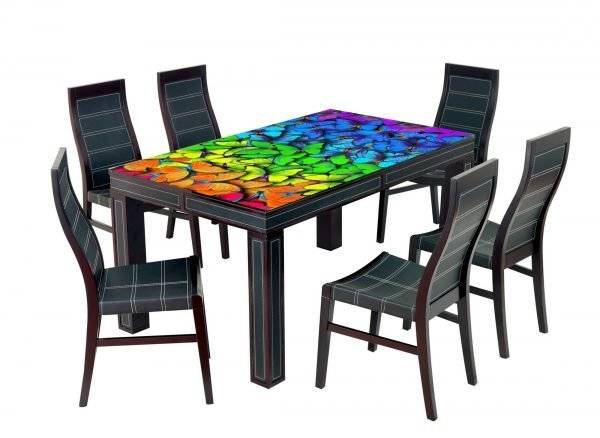 Rainbow Butterflies Laminated Vinyl Cover Self-Adhesive for Desk and Tables