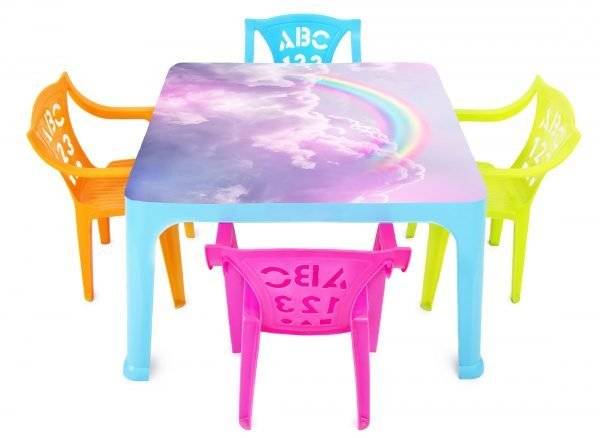 Rainbow in the Clouds Laminated Vinyl Cover Self-Adhesive for Desk and Tables