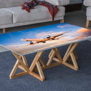 Plane in the Sky Laminated Vinyl Cover Self-Adhesive for Desk and Tables