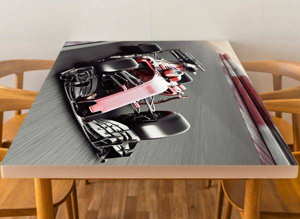 Formula Races Car Laminated Vinyl Cover Self-Adhesive for Desk and Tables