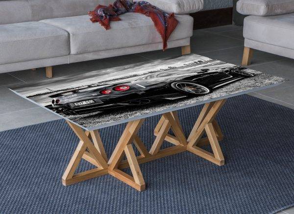 Nissan Skyline Black Laminated Vinyl Cover Self-Adhesive for Desk and Tables