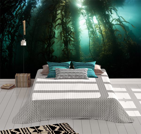 Dark Underwater Plants Wall Mural