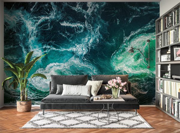 Water in Ocean Wavy Wall Mural