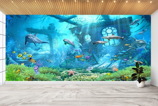 Underwater Coloured Life Wall Mural Photo Wallpaper UV Print Decal Art Décor