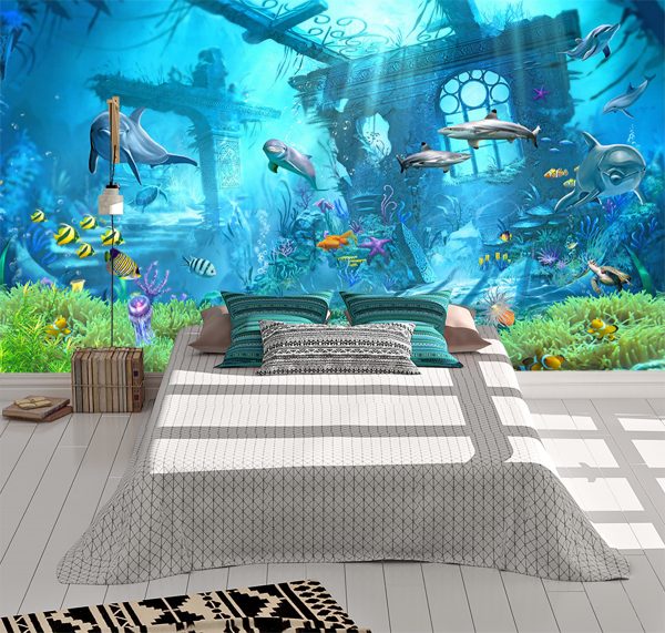 Underwater Coloured Life Wall Mural Photo Wallpaper UV Print Decal Art Décor