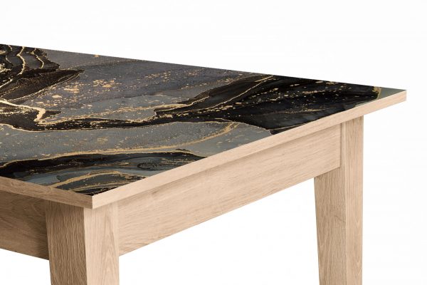 Gold and Black Marble Laminated Self Adhesive Vinyl Table Desk Art Décor Cover