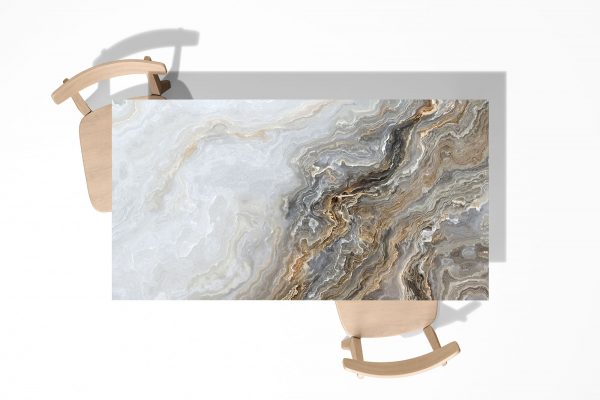 Grey and Gold Marble Laminated Self Adhesive Vinyl Table Desk Art Décor Cover