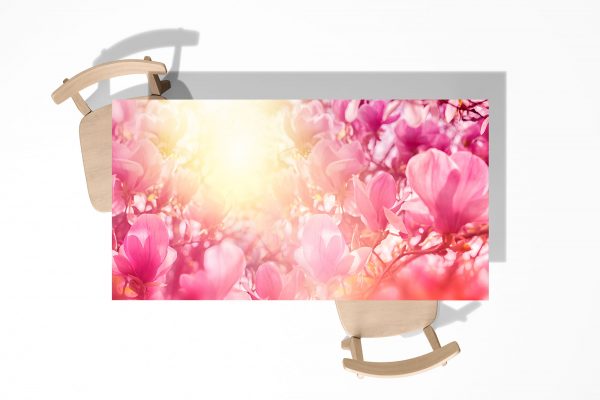 Pink Flowers Background Laminated Self Adhesive Vinyl Table Desk Art Décor Cover