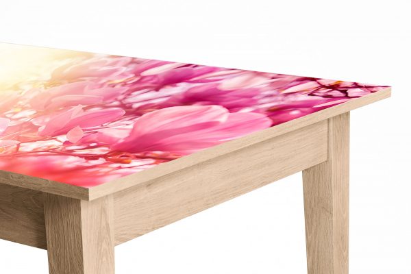 Pink Flowers Background Laminated Self Adhesive Vinyl Table Desk Art Décor Cover