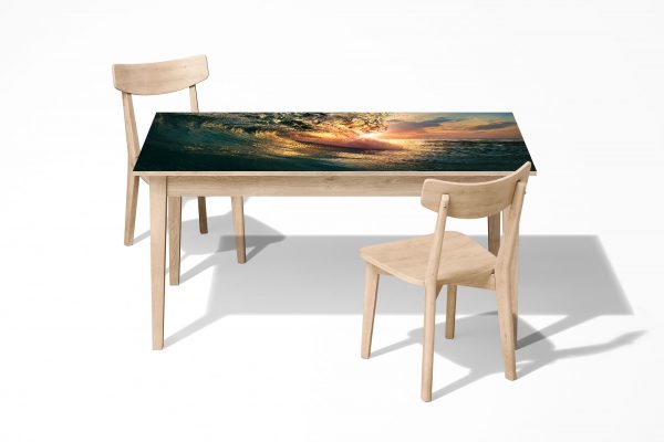 Ocean Wave in the Sun Laminated Self Adhesive Vinyl Table Desk Art Décor Cover