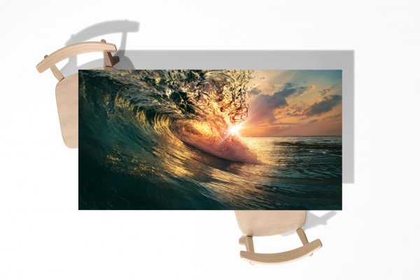 Ocean Wave in the Sun Laminated Self Adhesive Vinyl Table Desk Art Décor Cover