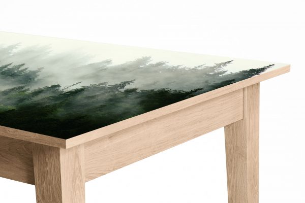 Forest in the Fog Laminated Self Adhesive Vinyl Table Desk Art Décor Cover