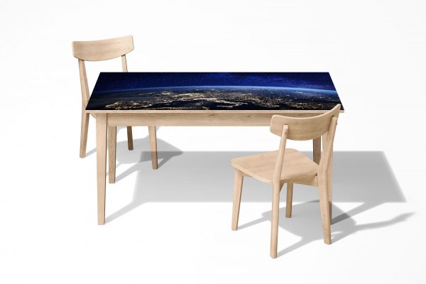 View Europe from Space Laminated Self Adhesive Vinyl Table Desk Art Décor Cover