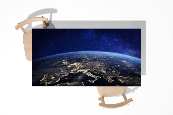 View Europe from Space Laminated Self Adhesive Vinyl Table Desk Art Décor Cover