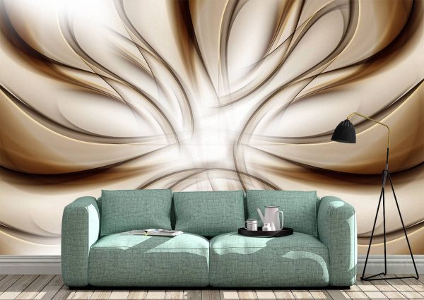 3D Abstract Brown Waves Wall Mural Photo Wallpaper UV Print Decal Art Décor