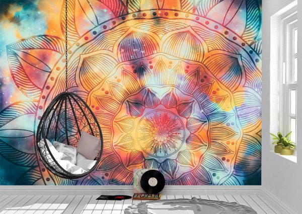 Abstract mandala watercolor Wall Mural Photo Wallpaper UV Print Decal Art Décor