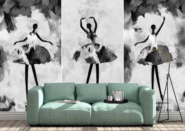 Abstract painted ballerinas Wall Mural Photo Wallpaper UV Print Decal Art Décor