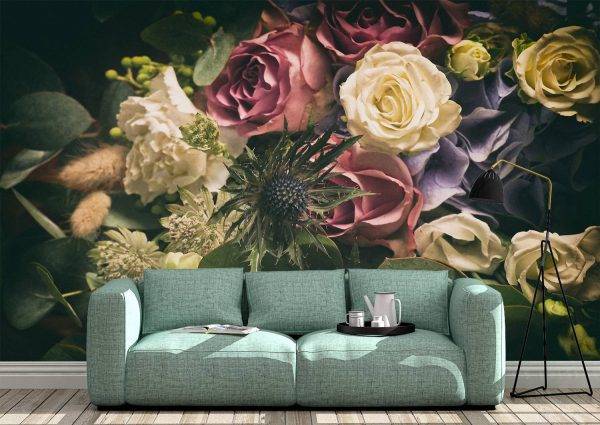 Vintage bouquet of roses Wall Mural Photo Wallpaper UV Print Decal Art Décor