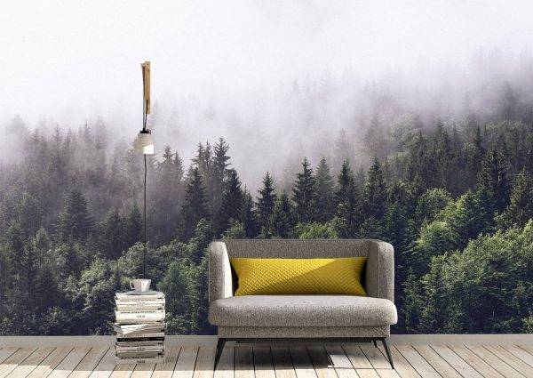 Fog Over the Forest Wall Mural Photo Wallpaper