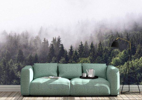 Fog Over the Forest Wall Mural Photo Wallpaper