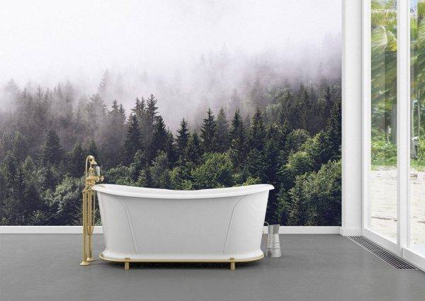 Fog Over the Forest Wall Mural Photo Wallpaper