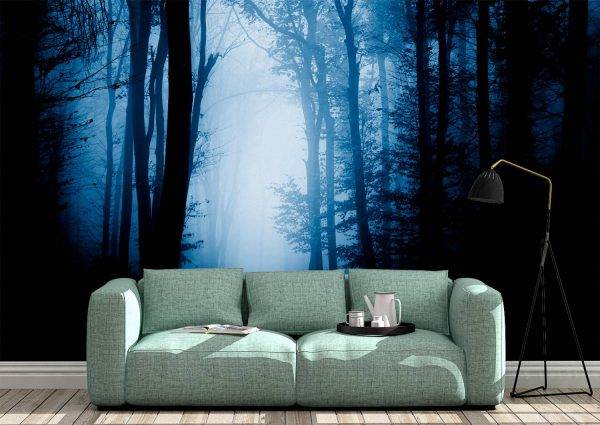 Forest by the Moonlight Wall Mural Photo Wallpaper UV Print Decal Art Décor