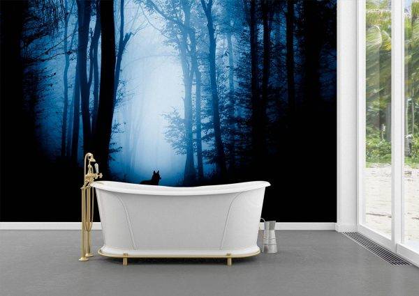 Forest by the Moonlight Wall Mural Photo Wallpaper UV Print Decal Art Décor