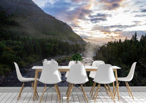 Morning in the mountains Wall Mural Wallpaper