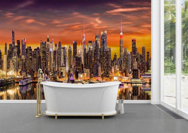 New York City Panorama at Sunrise Wall Mural