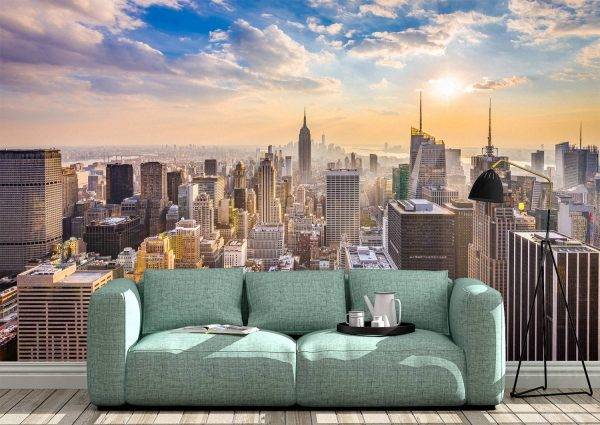 New York City Landscape Wall Mural Photo Wallpaper UV Print Decal Art Décor