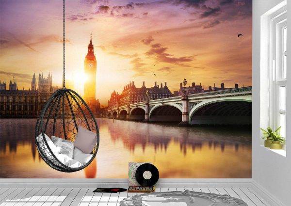 Big Ben & Westminster Bridge Wall Mural Photo Wallpaper UV Print Decal Art Décor