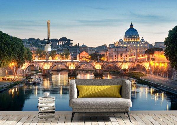 Night Image of Rome Wall Mural Photo Wallpaper UV Print Decal Art Décor