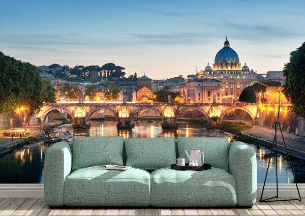 Night Image of Rome Wall Mural Photo Wallpaper UV Print Decal Art Décor