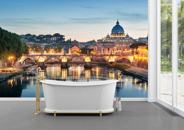 Night Image of Rome Wall Mural Photo Wallpaper UV Print Decal Art Décor