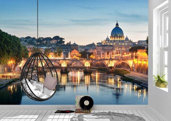 Night Image of Rome Wall Mural Photo Wallpaper UV Print Decal Art Décor