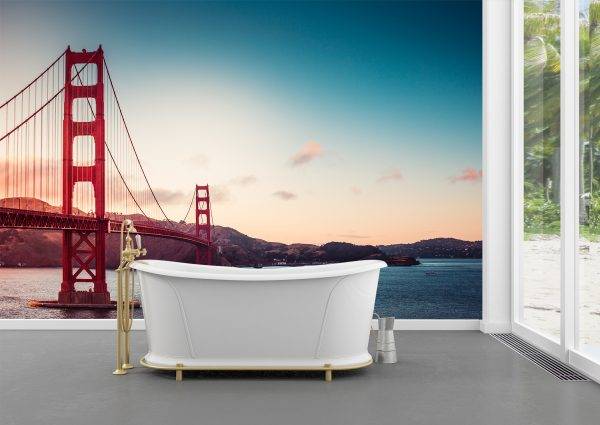 The Golden Gate Bridge Sunset Wall Mural Photo Wallpaper UV Print Decal Art Décor