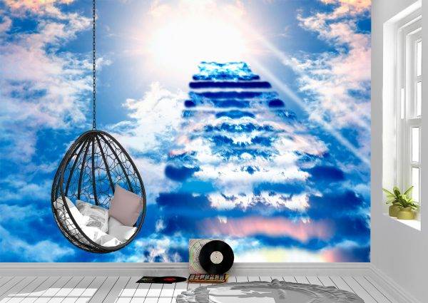 Stairs to Heaven Sky Wall Mural Photo Wallpaper UV Print Decal Art Décor