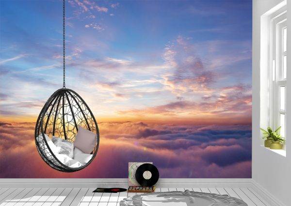 Sunset Sky Above Clouds Wall Mural Photo Wallpaper UV Print Decal Art Décor