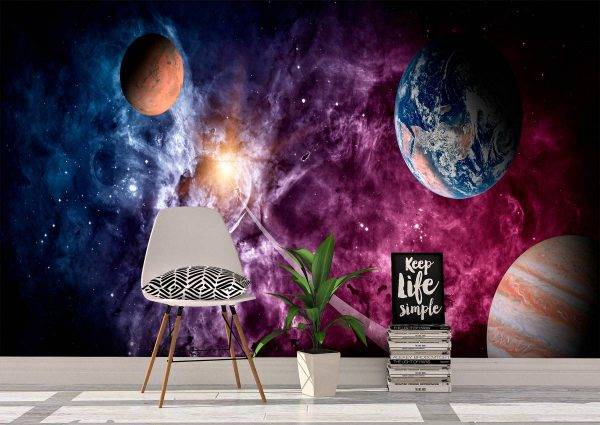 Planets of the Solar System Wall Mural Photo Wallpaper UV Print Decal Art Décor