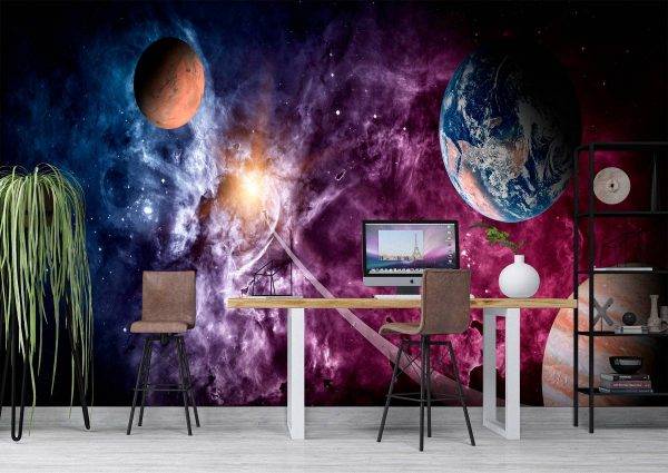 Planets of the Solar System Wall Mural Photo Wallpaper UV Print Decal Art Décor