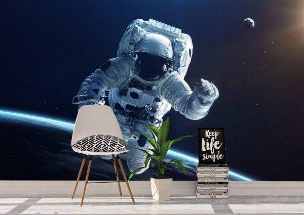 Astronaut in Space Wall Mural Photo Wallpaper UV Print Decal Art Décor