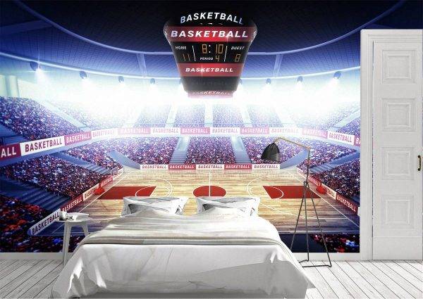 Sport Basketball Area Wall Mural Photo Wallpaper UV Print Decal Art Décor