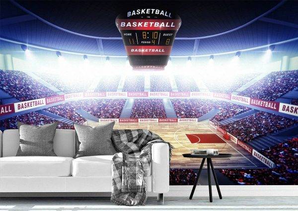 Sport Basketball Area Wall Mural Photo Wallpaper UV Print Decal Art Décor