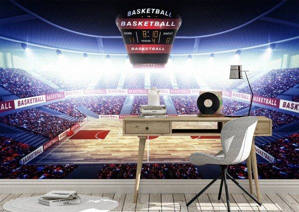 Sport Basketball Area Wall Mural Photo Wallpaper UV Print Decal Art Décor