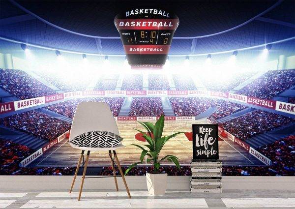 Sport Basketball Area Wall Mural Photo Wallpaper UV Print Decal Art Décor