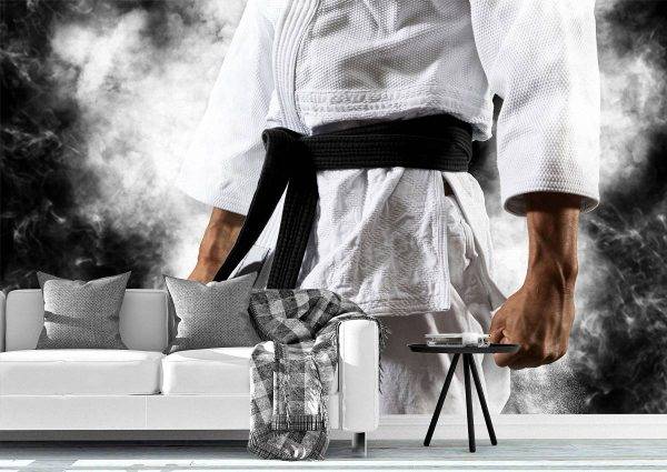 White Kimono with Black Belt Wall Mural Photo Wallpaper UV Print Decal Art Décor