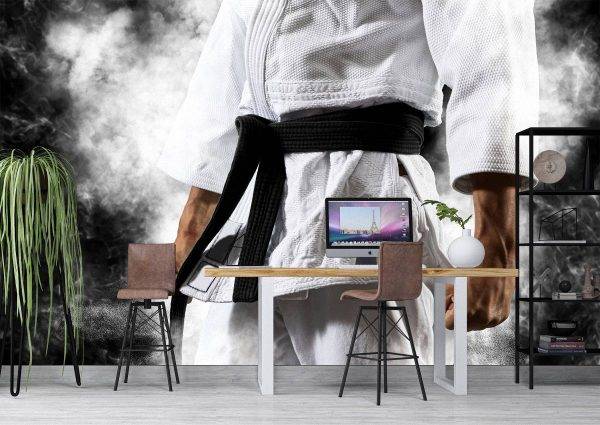 White Kimono with Black Belt Wall Mural Photo Wallpaper UV Print Decal Art Décor