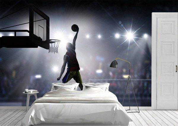 Basketball Player in Action Wall Mural Photo Wallpaper UV Print Decal Art Décor